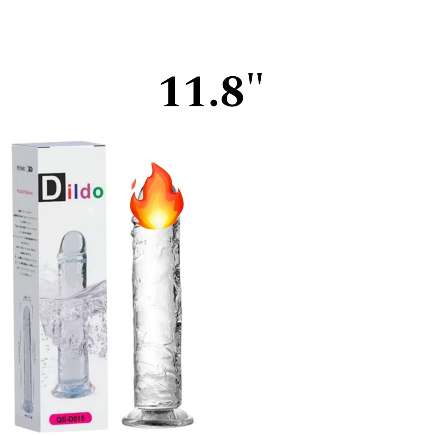 Realistic Silicone Dildo Pleasure Toy - Soft Gel Material, 11.8 Inch Length