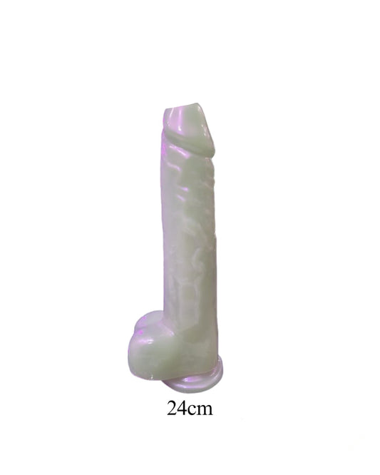 Iridescent Lifelike Dildo with Testicles, Soft Silicone Suction Cup Base Toy
