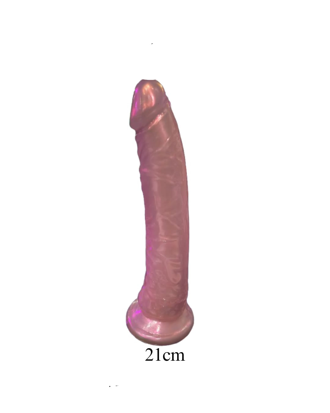 Iridescent Curved Dildo with Suction Cup - Soft Flexible Silicone - 8.27 Inch